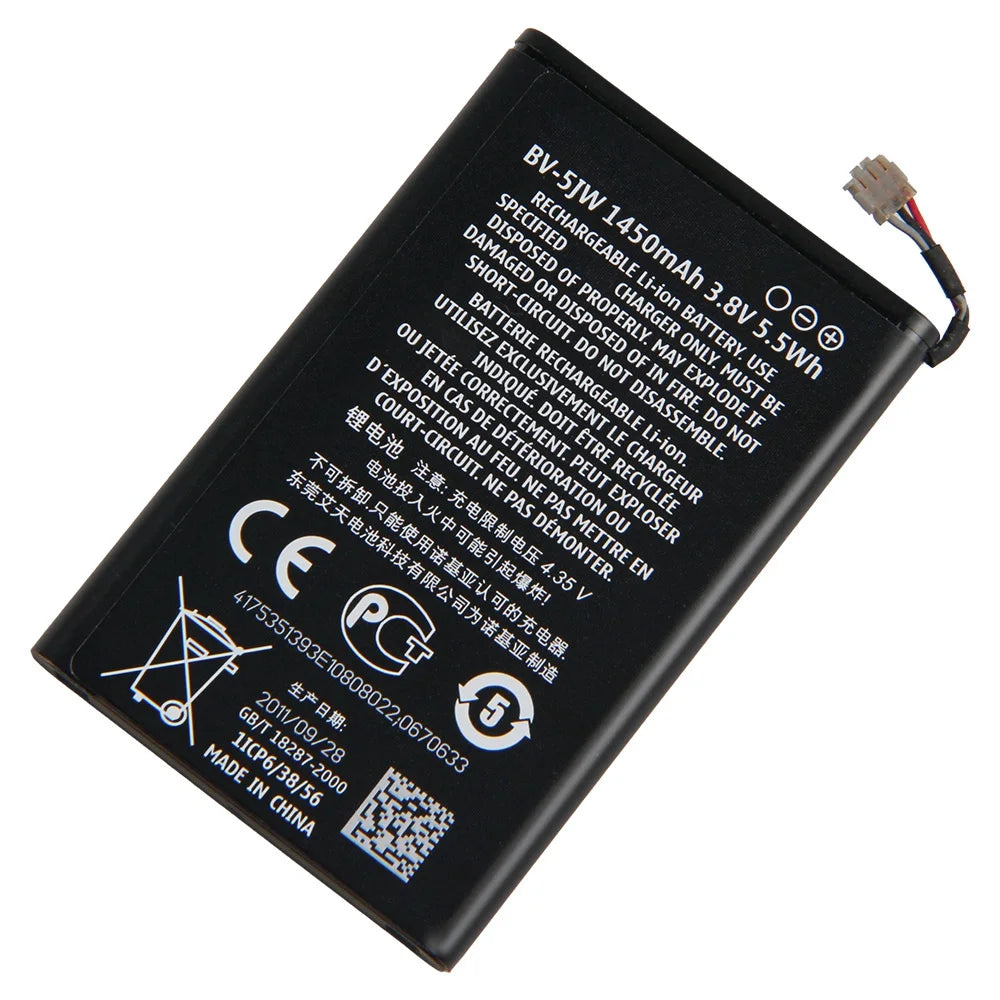 Batterie de remplacement pour Nokia N9 N9-00 Lumia 800 800C, BV-5JW Batterie de remplacement pour Nokia N9 N9-00 Lumia 800 800C, BV-5JW